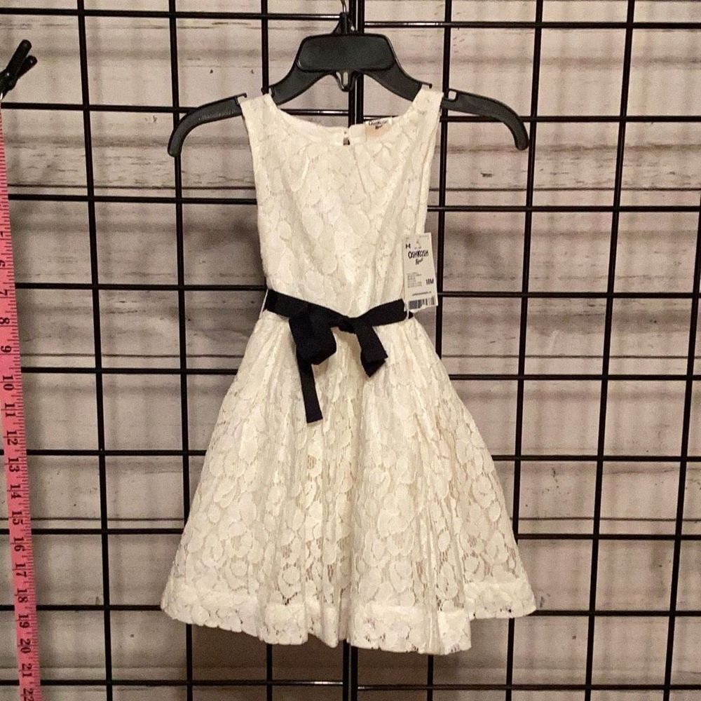 Oshkosh Formal Lace Dress for Toddlers with Tie Waist K2